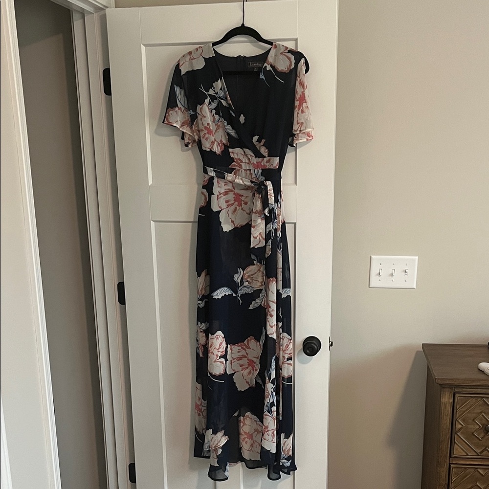 Luxology Navy Floral Maxi Dress